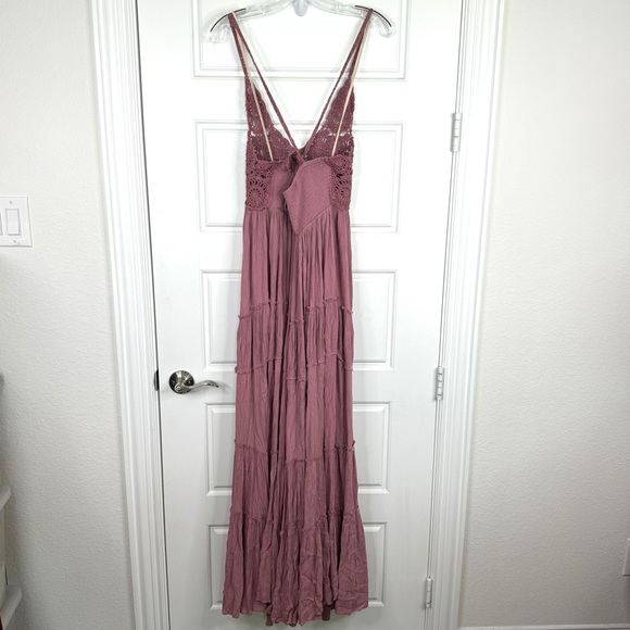 FREE PEOPLE Inesa Maxi Dress Size M Dried Currant Pink *Flaw - Picture 10 of 16